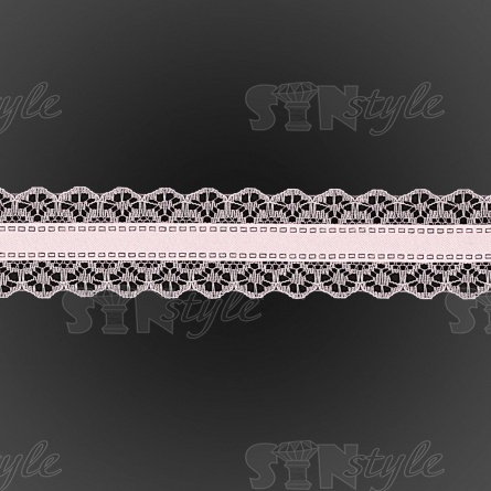 Декоративная лента капроновая ажурная, ширина 30 мм, намотка 25 ярдов, цвет розовый фото 3