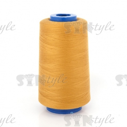 Нитки полиэстер 40/2, цвет №137 (горчичный),  5000Y фото 1