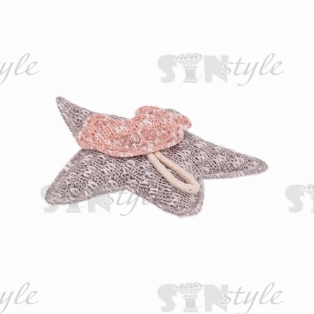 Аппликация 3D "Звездочка", цвет серый+грязно-розовый, размер 45х45 мм фото 2