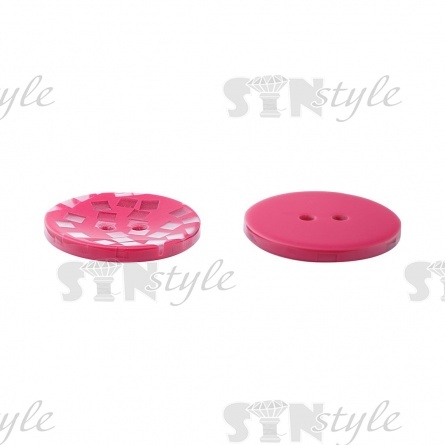 Пуговица пластиковая на два прокола, размер 60L, цвет фуксия фото 3