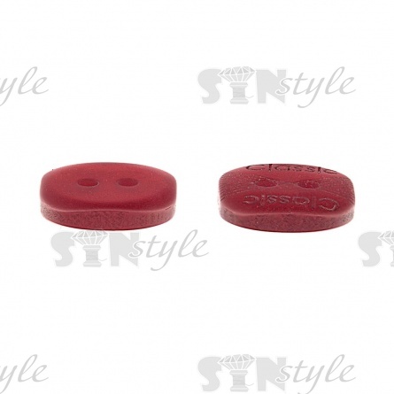 Пуговица пластиковая на два прокола, размер 20L, цвет №178 (бордовый) фото 2