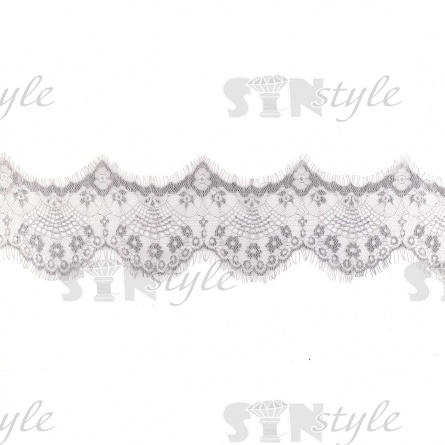 Кружево "Французское", ширина 115 мм, цвет серый, длина 3 метра фото 2