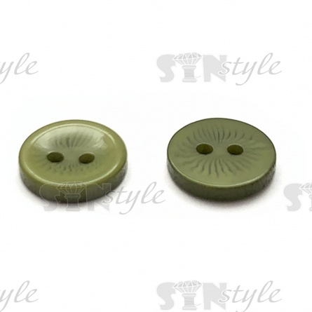 Пуговица пластиковая на два прокола, цвет хаки, 20L фото 2