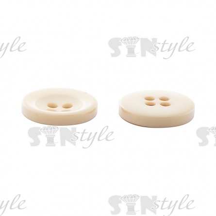 Пуговица пластиковая на четыре прокола, молочная, 40L фото 3