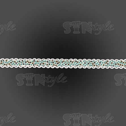 Декоративная репсовая лента с ажурным краем, цвет зеленый, ширина 15 мм, намотка 20 ярдов фото 2