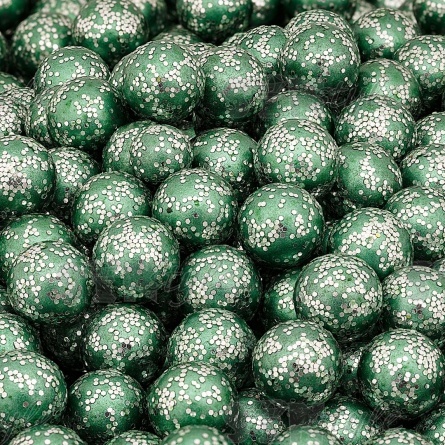 Бусины под жемчуг прибивные с серебряным напылением, размер 5 мм, цвет зеленый, вес 500 г  фото 3