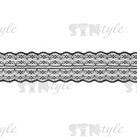 Кружево на сетке, ширина 45 мм, цвет черный, намотка 300 ярдов фото 2