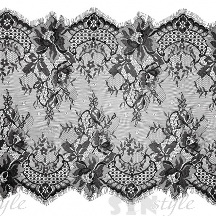 Кружево "Французское", ширина 430 мм, цвет черный, длина 3 метра фото 2