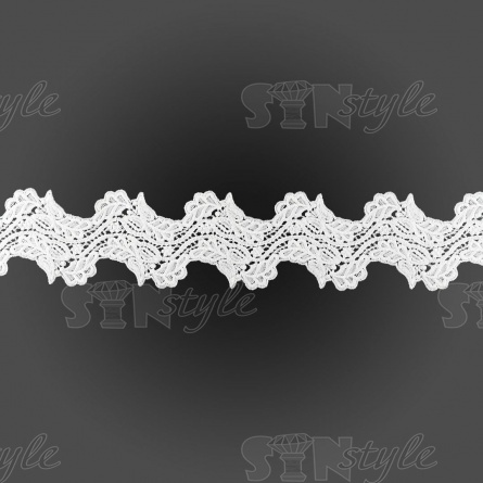 Кружево ажурное матовая нить, ширина 90 мм, цвет белый, намотка 15 ярдов фото 2