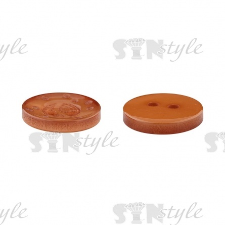 Пуговица пластиковая на два прокола, размер 24L, цвет капучино фото 3