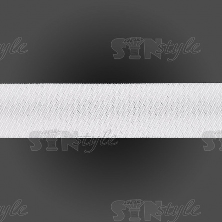 Косая бейка х/б, ширина 20 мм, намотка 100 ярдов, цвет белый фото 2