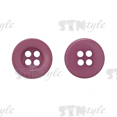 Пуговица пластиковая на четыре прокола, сиреневая, 34L фото 1