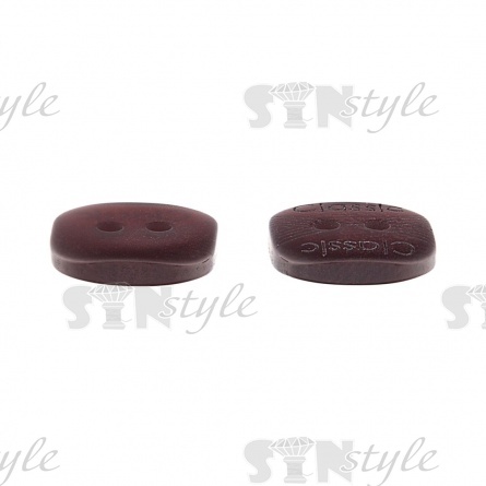 Пуговица пластиковая на два прокола, размер 20L, цвет №299 (коричневый) фото 2