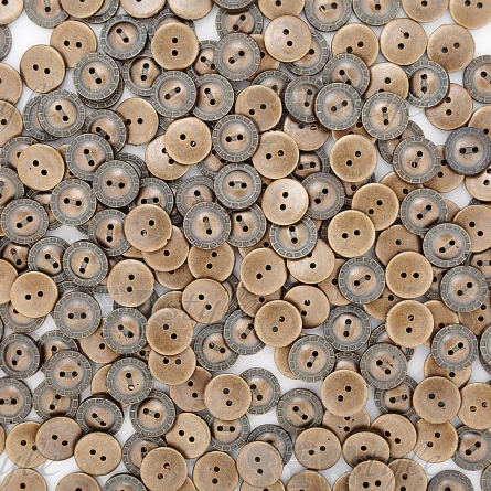 Пуговица пластиковая на два прокола, 34L, цвет бронза фото 4