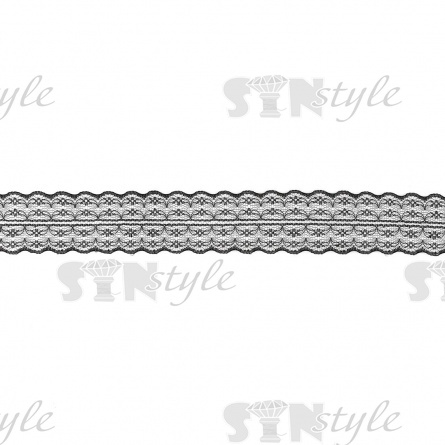 Кружево на сетке, ширина 45 мм, цвет черный, намотка 300 ярдов фото 3