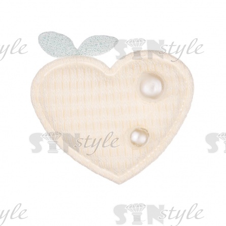 Аппликация 3D "Сердечко", цвет шампань, размер 40х40 мм фото 1