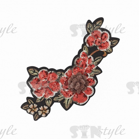 Аппликация пришивная с пайетками, размер 25х130мм фото 4