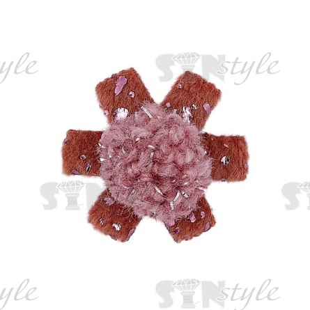 Аппликация 3D "Снежинка", цвет грязно-розовый, размер 18 мм фото 1