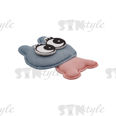 Аппликация 3D "Котик", цвет серый+грязно-розовый, размер 30х40 мм фото 2