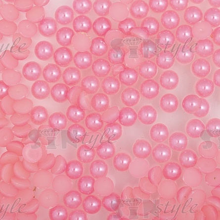 Полубусины под жемчуг пластиковые, размер 6 мм, цвет розовый фото 2