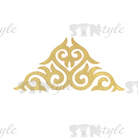 Термоаппликация орнамент, цвет золотой, размер 240х115 мм фото 1
