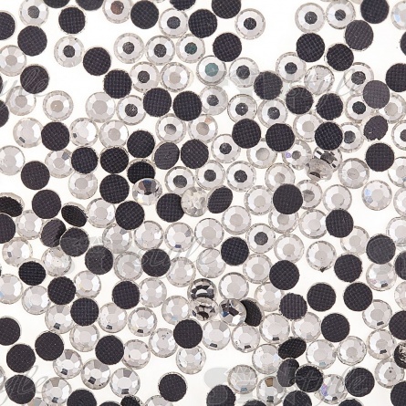 Стразы термоклеевые стеклянные SS16, форма круг, прозрачный кристалл, 1440 шт/уп фото 1