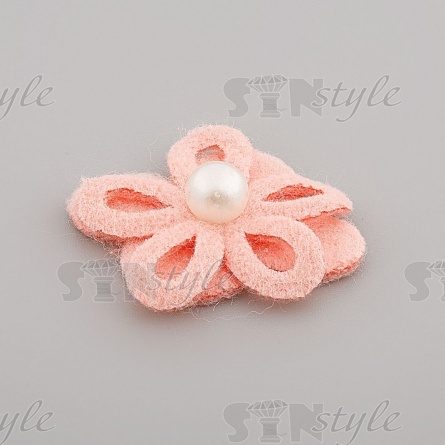 Цветочки декоративные, цвет персик, размер 25 мм,  фото 2