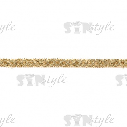 Тесьма отделочная металлизированная, ширина 13 мм, цвет золотой, намотка 15 ярдов фото 1