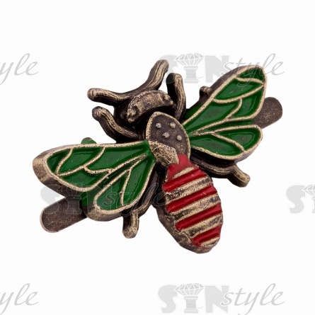 Брошь металлическая крепление усики, размер 26х18 мм фото 1