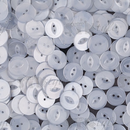 Пуговица пластиковая на два прокола, белая перламутровая, 28L фото 3