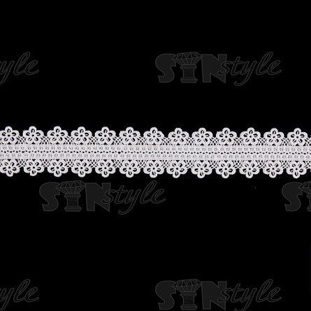 Кружево ажурное матовая нить, ширина 55 мм, цвет белый, намотка 10 ярдов  фото 2