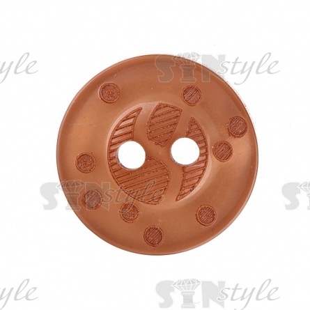 Пуговица пластиковая на два прокола, размер 24L, цвет капучино фото 2