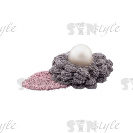 Аппликация 3D "Цветочек", цвет серый, размер 40х27 мм фото 2