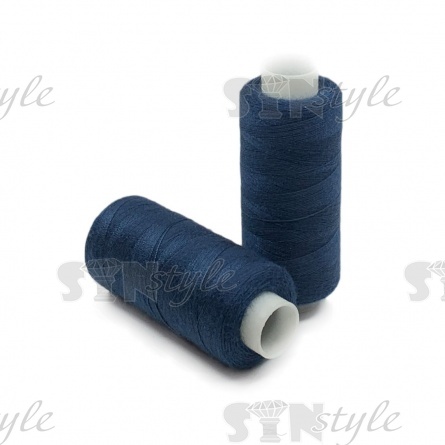 Нитки полиэстер 40/2, цвет №2015 (приглушенный темно-синий), катушка 400Y фото 1