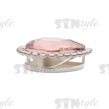 Стразы пришивные стеклянные в оправе, форма капля, цвет серебро+пудровый+белый, размер 10х14 мм фото 2