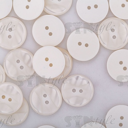 Пуговица пластиковая на два прокола, белая, 34L фото 4