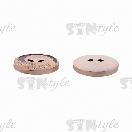 Пуговица пластиковая на два прокола, золотая с черным, 28L фото 3