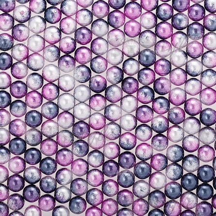 Бусины под жемчуг прибивные с градиентом, размер 6 мм, цвет фиолетовый с розовым, вес 500 г  фото 1