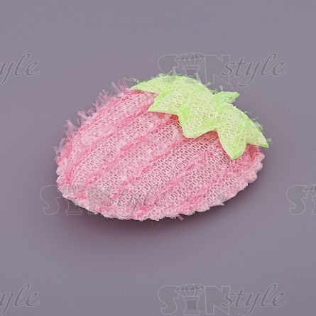 Аппликация 3D "Ягодка", цвет розовый+зеленый, размер 35х40 мм фото 2