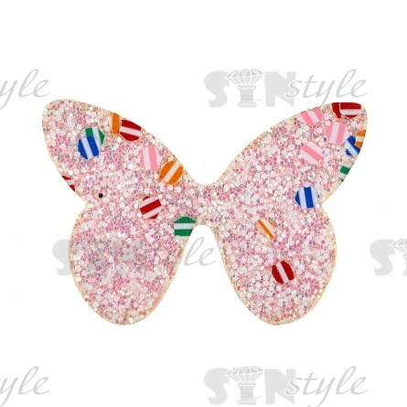 Аппликация 3D "Бабочка", цвет розовый, размер 40х27 мм фото 1