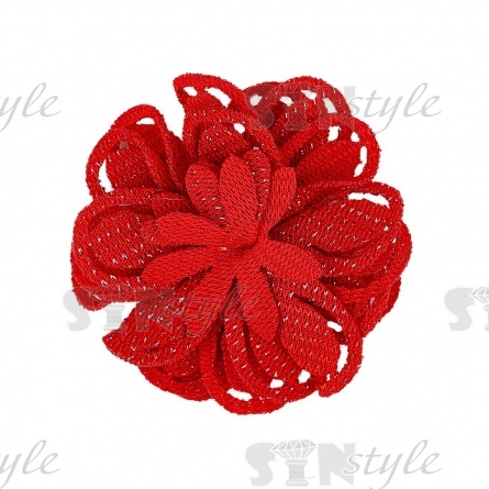 Цветочки декоративные, цвет красный, размер 40 мм, фото 1