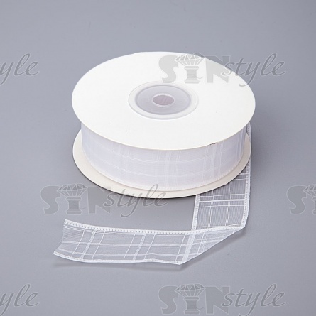 Декоративная лента капроновая, ширина 25 мм, намотка 25 ярдов, цвет белый фото 1