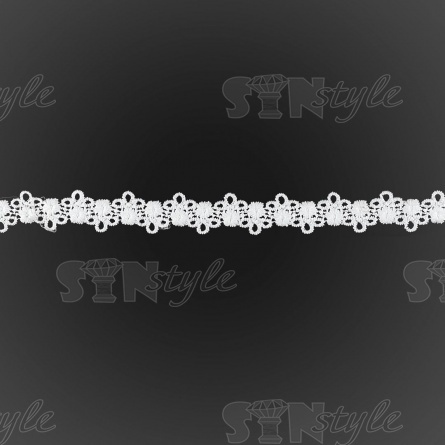 Кружево ажурное матовая нить, ширина 25 мм, цвет белый, намотка 15 ярдов  фото 1