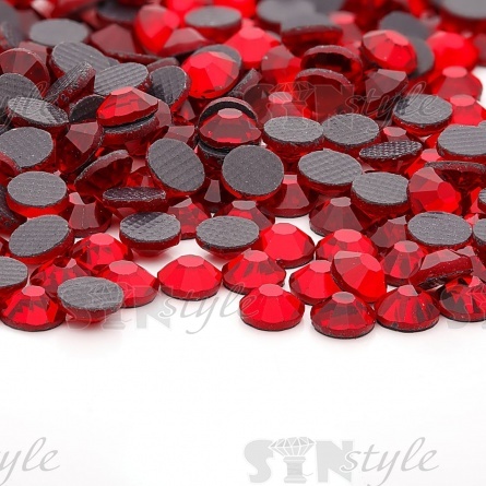 Стразы термоклеевые стеклянные SS16, форма круг, цвет красный (917), 1440 шт/уп  фото 3