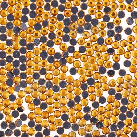 Стразы термоклеевые стеклянные SS10, форма круг, цвет желтый (937), 1440 шт/уп  фото 1