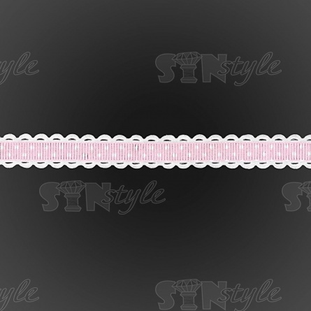 Декоративная репсовая лента с ажурным краем, цвет розовый, ширина 15 мм, намотка 20 ярдов фото 3