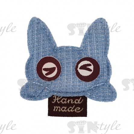 Аппликация 3D "Котик", цвет синий, размер 35х33 мм фото 1